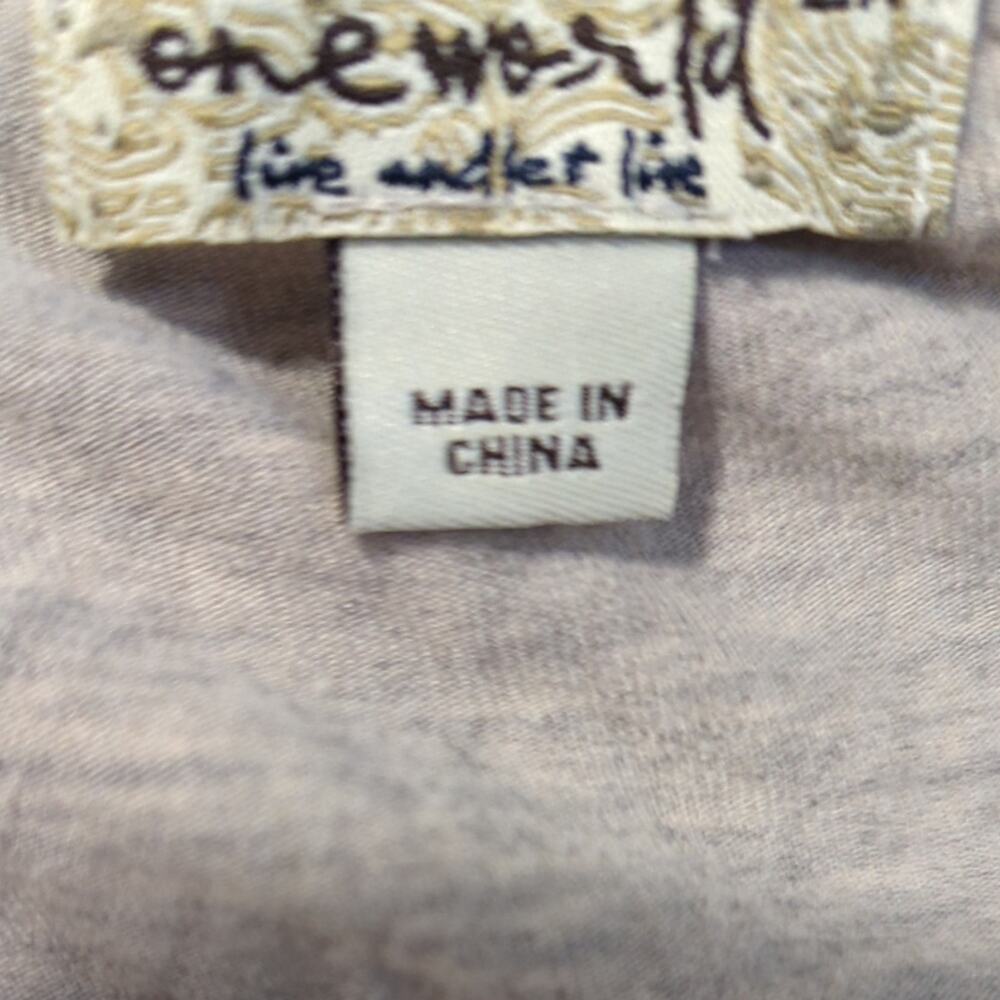 ONE WORLD Cream Grey Boho Knit Top Crochet Detail Women's Plus 2x - Picture 6 of 7